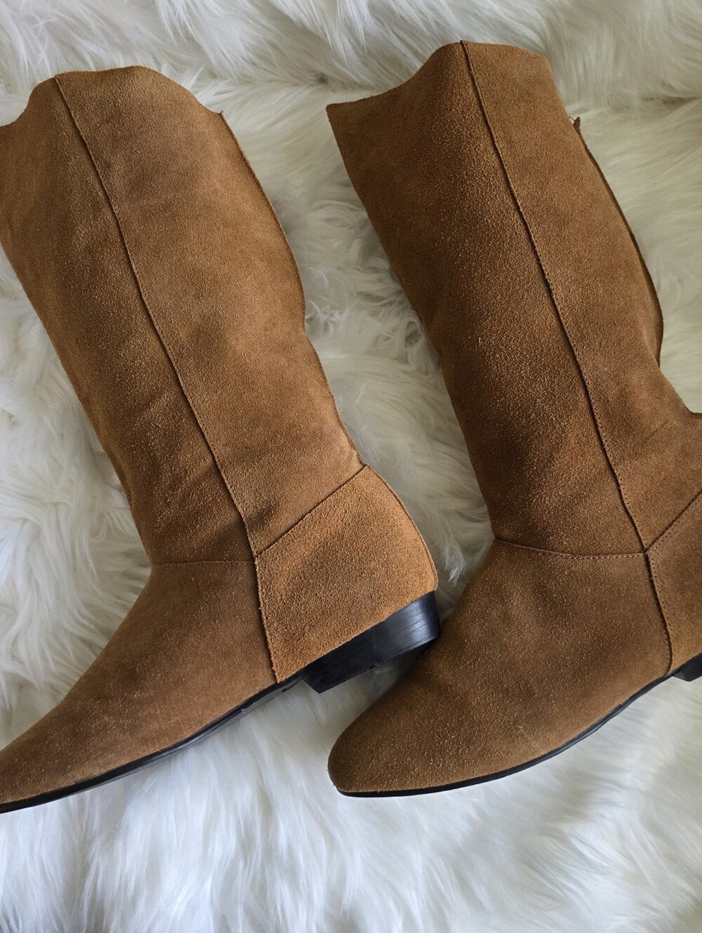 Neutral Zone Classic Tan Suede Leather Knee-High Boots Size 8 - Picture 3 of 16